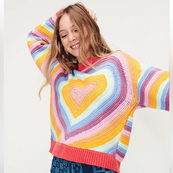 Crochet heart knit sweater!! 💘💘💘 - Picture 4 of 10